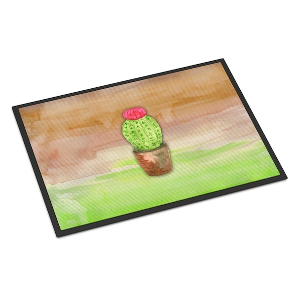 Carolines Treasures 18 x 27 in. Cactus Green & Brown Watercolor Indoor or Outdoor Mat BB7365MAT - main